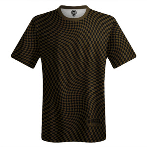 Warped Checkerboard Lacrosse Shooter Shirt - Brown Dark And Black Warped Checkerboard Lacrosse Shooter Shirt - Brown Dark And Black