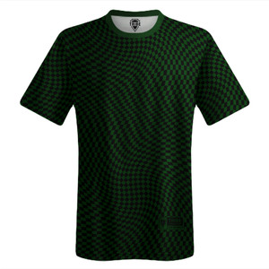 Warped Checkerboard Lacrosse Shooter Shirt - Green Forest And Black Warped Checkerboard Lacrosse Shooter Shirt - Green Forest And Black