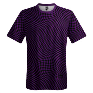 Warped Checkerboard Lacrosse Shooter Shirt - Purple Medium And Black Warped Checkerboard Lacrosse Shooter Shirt - Purple Medium And Black
