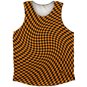 Warped Checkerboard Athletic Tank Top - Orange Tennessee And Black Warped Checkerboard Athletic Tank Top - Orange Tennessee And Black