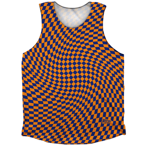 Warped Checkerboard Athletic Tank Top - Blue Royal And Tennessee Orange Warped Checkerboard Athletic Tank Top - Blue Royal And Tennessee Orange