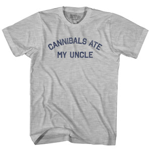 Cannibals Ate My Uncle Womens Cotton Junior Cut T-Shirt - Grey Heather Cannibals Ate My Uncle Womens Cotton Junior Cut T-Shirt - Grey Heather