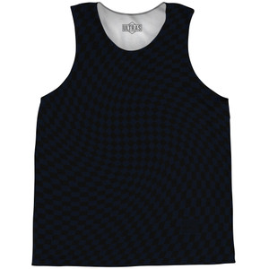 Warped Checkerboard Basketball Singlets - Blue Navy Almost Black And Black Warped Checkerboard Basketball Singlets - Blue Navy Almost Black And Black