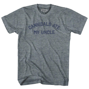 Cannibals Ate My Uncle Womens Tri-Blend Junior Cut T-Shirt - Athletic Grey