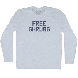 Free Shrugs Adult Tri-Blend Long Sleeve T-shirt - Athletic White