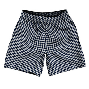 Warped Checkerboard Athletic Running Fitness Exercise Shorts 7" Inseam Shorts Made In USA - Blue Navy And Grey Medium Warped Checkerboard Athletic Running Fitness Exercise Shorts 7" Inseam Shorts Made In USA - Blue Navy And Grey Medium