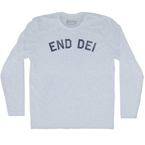 End DEI Adult Tri-Blend Long Sleeve T-shirt - Athletic White