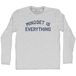 Mindset Is Everything Adult Cotton Long Sleeve T-shirt - Grey Heather Mindset Is Everything Adult Cotton Long Sleeve T-shirt - Grey Heather