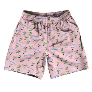 Hummingbird Soccer Shorts Made In USA - Pale Pink Hummingbird Soccer Shorts Made In USA - Pale Pink