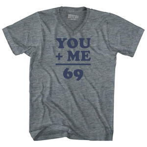 69 Math Equation Tri-Blend V-neck Womens Junior Cut T-shirt Athletic Grey 69 Math Equation Tri-Blend V-neck Womens Junior Cut T-shirt Athletic Grey