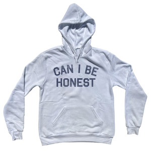 CAN I BE HONEST Tri-Blend Hoodie - White