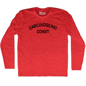 Carcinogenic Coast Adult Tri-Blend Long Sleeve T-shirt - Athletic Red Carcinogenic Coast Adult Tri-Blend Long Sleeve T-shirt - Athletic Red