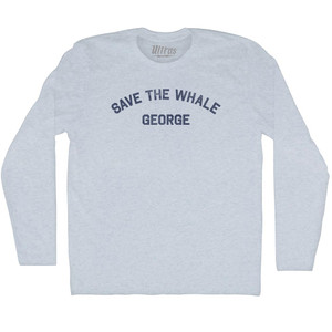 Save The Whale George Adult Tri-Blend Long Sleeve T-shirt - Athletic White Save The Whale George Adult Tri-Blend Long Sleeve T-shirt - Athletic White