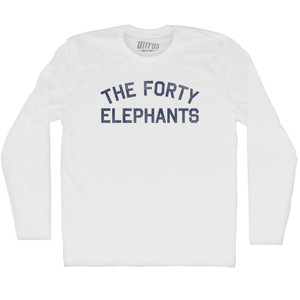 The Forty Elephants Adult Cotton Long Sleeve T-shirt - White