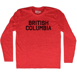 British Columbia Adult Tri-Blend Long Sleeve T-shirt - Athletic Red