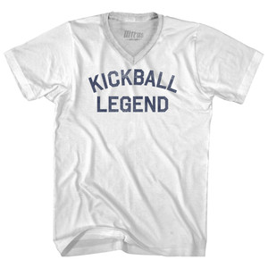 Kickball Legend Adult Tri-Blend V-neck T-shirt - White