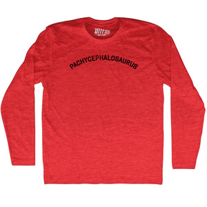 Pachycephalosaurus Adult Tri-Blend Long Sleeve T-shirt - Athletic Red Pachycephalosaurus Adult Tri-Blend Long Sleeve T-shirt - Athletic Red