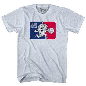Beer League Hops Playing Basketball Logo Adult Tri-Blend T-shirt - Athletic White