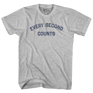 Every Second Counts Womens Cotton Junior Cut T-Shirt - Grey Heather Every Second Counts Womens Cotton Junior Cut T-Shirt - Grey Heather