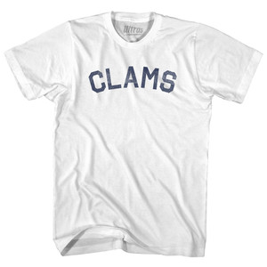 Clams Womens Cotton Junior Cut T-Shirt - White