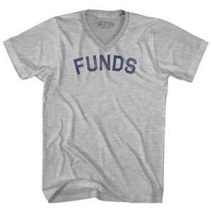 Funds Adult Cotton V-neck T-shirt - Grey Heather