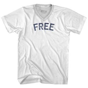 Free Adult Tri-Blend V-neck T-shirt - White