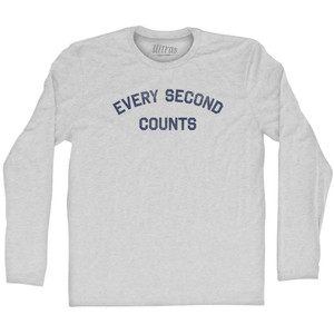 Every Second Counts Adult Cotton Long Sleeve T-shirt - Grey Heather Every Second Counts Adult Cotton Long Sleeve T-shirt - Grey Heather
