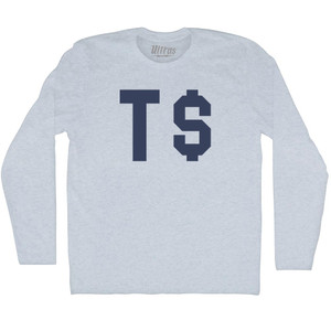 T Money Adult Tri-Blend Long Sleeve T-shirt - Athletic White
