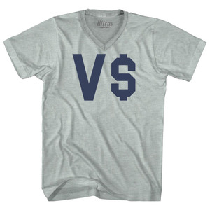 V Money Adult Tri-Blend V-neck T-shirt - Athletic Cool Grey