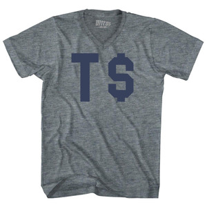 T Money Tri-Blend V-neck Womens Junior Cut T-shirt - Athletic Grey T Money Tri-Blend V-neck Womens Junior Cut T-shirt - Athletic Grey
