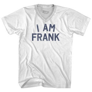 I Am Frank Adult Tri-Blend V-neck T-shirt - White