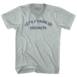 Let's F cking Go Coconuts Adult Tri-Blend V-neck T-shirt - Athletic Cool Grey Let's F cking Go Coconuts Adult Tri-Blend V-neck T-shirt - Athletic Cool Grey