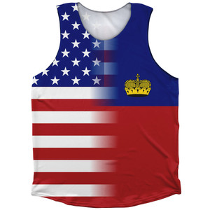 American Flag And Liechtenstein Flag Combination Athletic Tank Top American Flag And Liechtenstein Flag Combination Athletic Tank Top