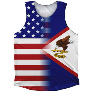 American Flag And American Samoa Flag Combination Athletic Tank Top American Flag And American Samoa Flag Combination Athletic Tank Top