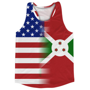 American Flag And Burundi Flag Combination Running Racerback Singlet Track Tank Top American Flag And Burundi Flag Combination Running Racerback Singlet Track Tank Top