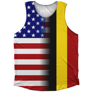 American Flag And Belgium Flag Combination Athletic Tank Top American Flag And Belgium Flag Combination Athletic Tank Top