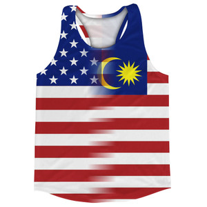American Flag And Malaysia Flag Combination Running Racerback Singlet Track Tank Top American Flag And Malaysia Flag Combination Running Racerback Singlet Track Tank Top