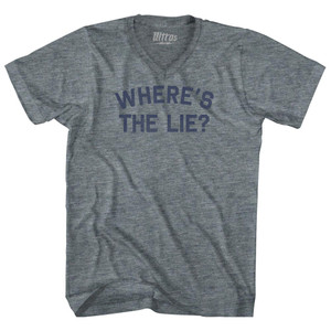 Where's The Lie Tri-Blend V-neck Womens Junior Cut T-shirt - Athletic Grey Where's The Lie Tri-Blend V-neck Womens Junior Cut T-shirt - Athletic Grey