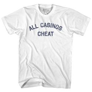 All Casinos Cheat Womens Cotton Junior Cut T-Shirt - White All Casinos Cheat Womens Cotton Junior Cut T-Shirt - White