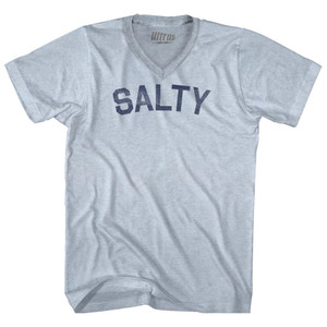 Salty Adult Tri-Blend V-neck T-shirt - Athletic White