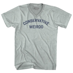Conservative Weirdo Adult Tri-Blend V-neck T-shirt - Athletic Cool Grey Conservative Weirdo Adult Tri-Blend V-neck T-shirt - Athletic Cool Grey
