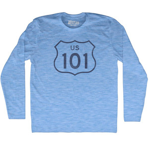 101 Road Sign Adult Tri-Blend Long Sleeve T-shirt - Athletic Blue 101 Road Sign Adult Tri-Blend Long Sleeve T-shirt - Athletic Blue