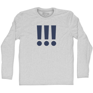 Exclamation Points Adult Cotton Long Sleeve T-shirt - Grey Heather Exclamation Points Adult Cotton Long Sleeve T-shirt - Grey Heather
