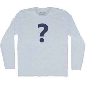 Question Mark Adult Tri-Blend Long Sleeve T-shirt - Athletic White Question Mark Adult Tri-Blend Long Sleeve T-shirt - Athletic White