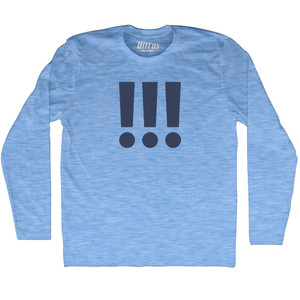 Exclamation Points Adult Tri-Blend Long Sleeve T-shirt - Athletic Blue Exclamation Points Adult Tri-Blend Long Sleeve T-shirt - Athletic Blue
