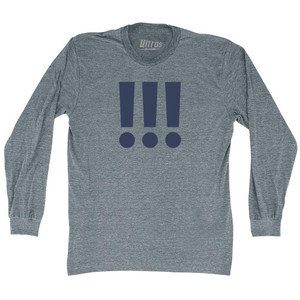 Exclamation Points Adult Tri-Blend Long Sleeve T-shirt - Athletic Grey Exclamation Points Adult Tri-Blend Long Sleeve T-shirt - Athletic Grey
