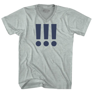 Exclamation Points Adult Tri-Blend V-neck T-shirt - Athletic Cool Grey Exclamation Points Adult Tri-Blend V-neck T-shirt - Athletic Cool Grey