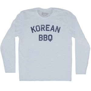 Korean BBQ Adult Tri-Blend Long Sleeve T-shirt - Athletic White