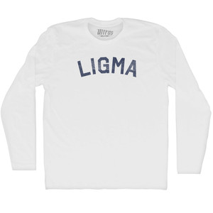 Ligma Adult Cotton Long Sleeve T-shirt - White