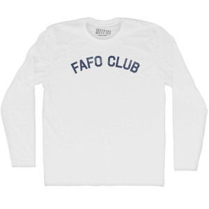 Fafo Club Adult Cotton Long Sleeve T-shirt - White Fafo Club Adult Cotton Long Sleeve T-shirt - White
